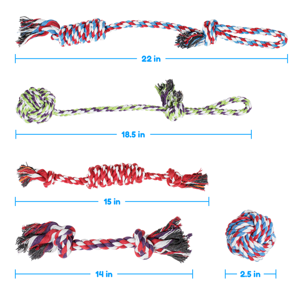 5 Piece Dog Rope Toy Set (for Small and Medium Dogs)