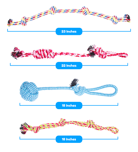 11 Piece Dog Rope Toy Set (for Small, Medium and Large Dogs)