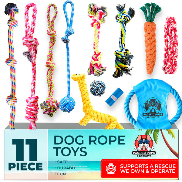 11 Piece Dog Rope Toy Set (for Small, Medium and Large Dogs)