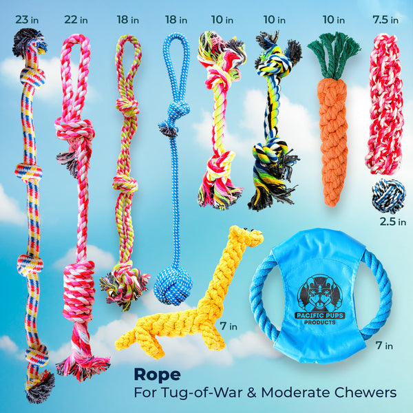11 Piece Dog Rope Toy Set (for Small, Medium and Large Dogs)