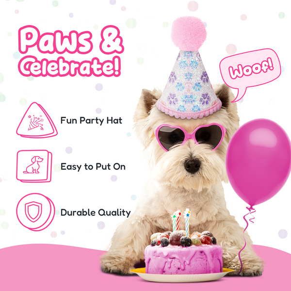 Dog Birthday Party Set - Pink Sparkly Paws