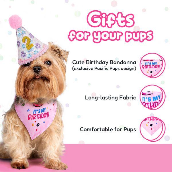 Dog Birthday Party Set - Pink Sparkly Paws