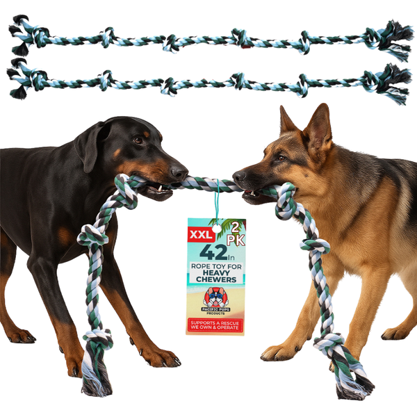 XXL 6 Knot Giant Dog Rope (for XL and XXL Dogs) - 2 PACK Green