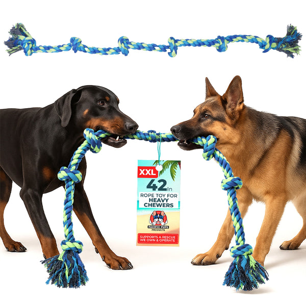 XXL 6 Knot Giant Dog Rope (For XL and XXL Dogs) - Neon