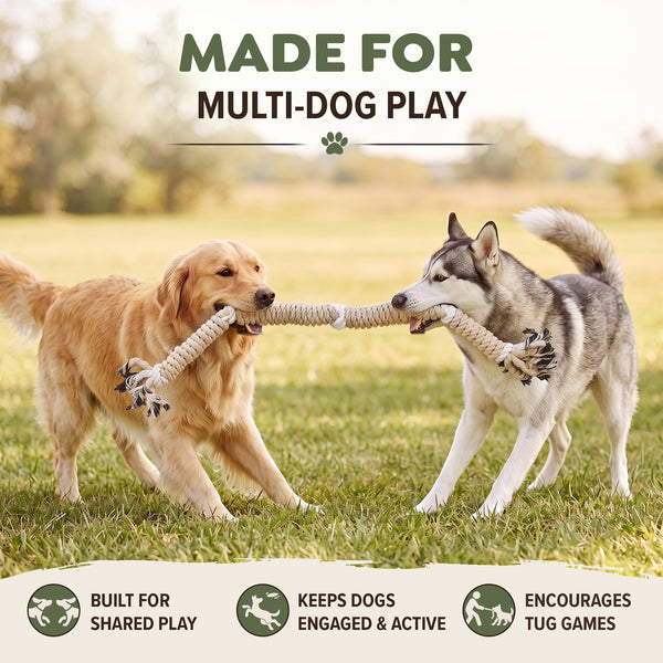 Twist Tug Toy for Large Dogs - Natural