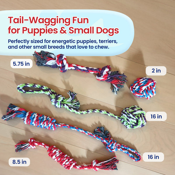 5 Piece Dog Rope Toy Set (for Small and Medium Dogs)