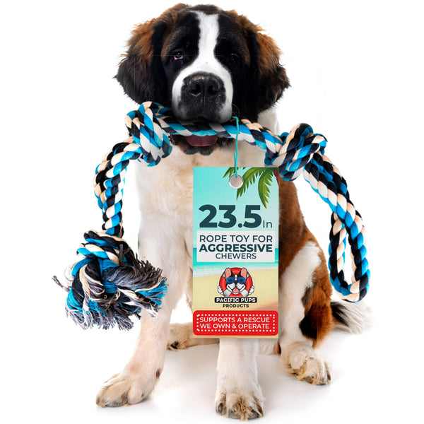 XL Single Rope Dog Toy - Blue