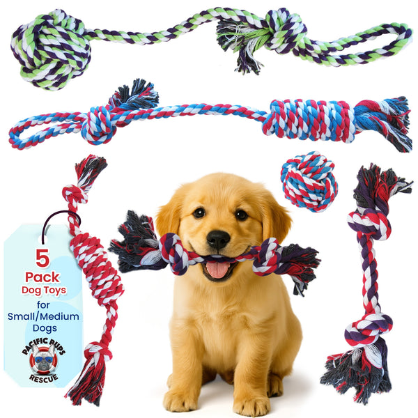 5 Piece Dog Rope Toy Set (for Small and Medium Dogs)