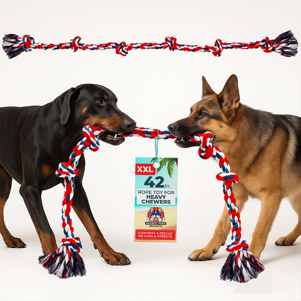 XXL 6 Knot Giant Dog Rope (for XL and XXL Dogs) - Red