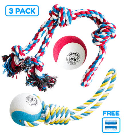 3 Piece XL Dog Rope Toy Set (for Medium and Large Dogs)