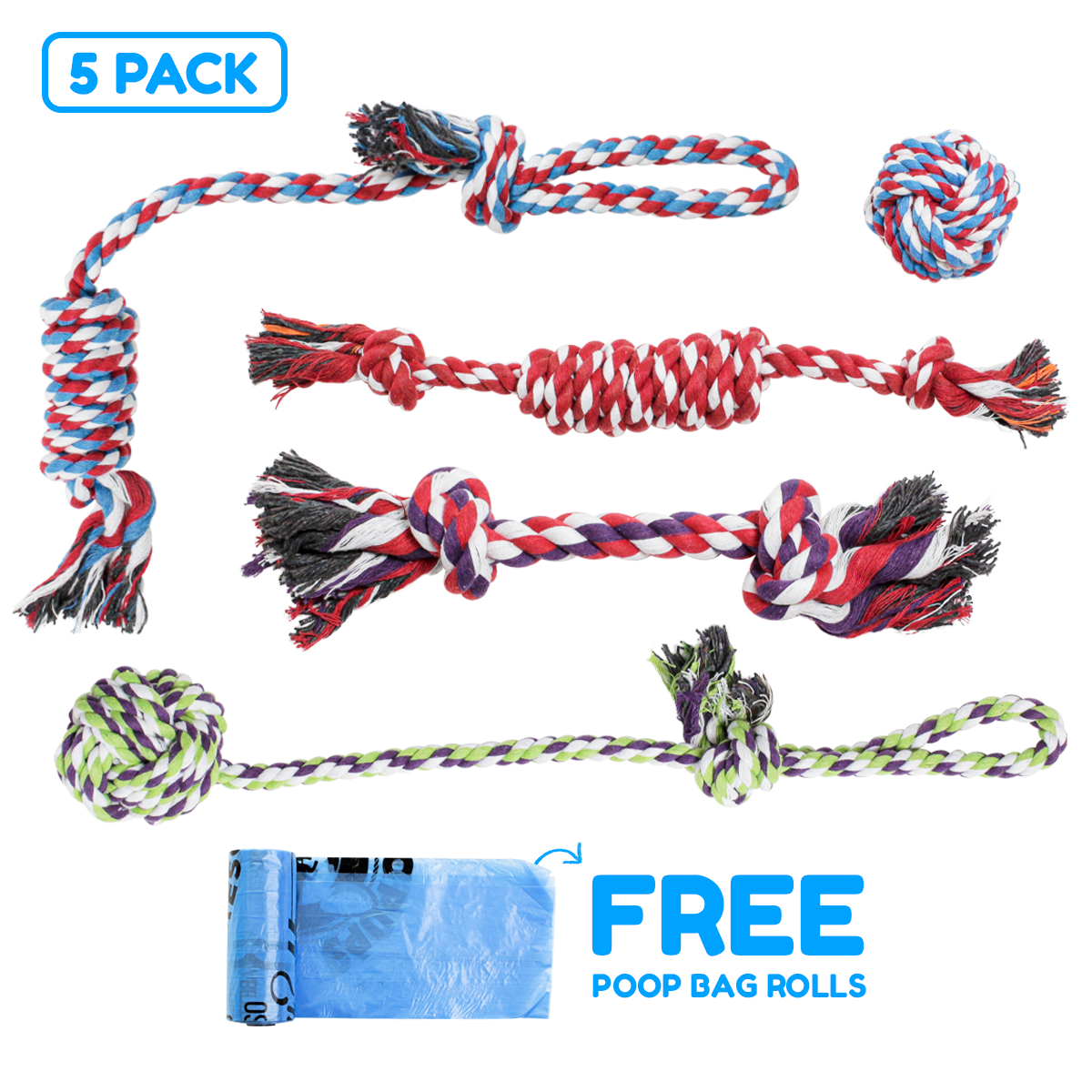 5 Piece Dogs Rope Toy Set Online (for Small and Medium Dogs) – Pacific ...